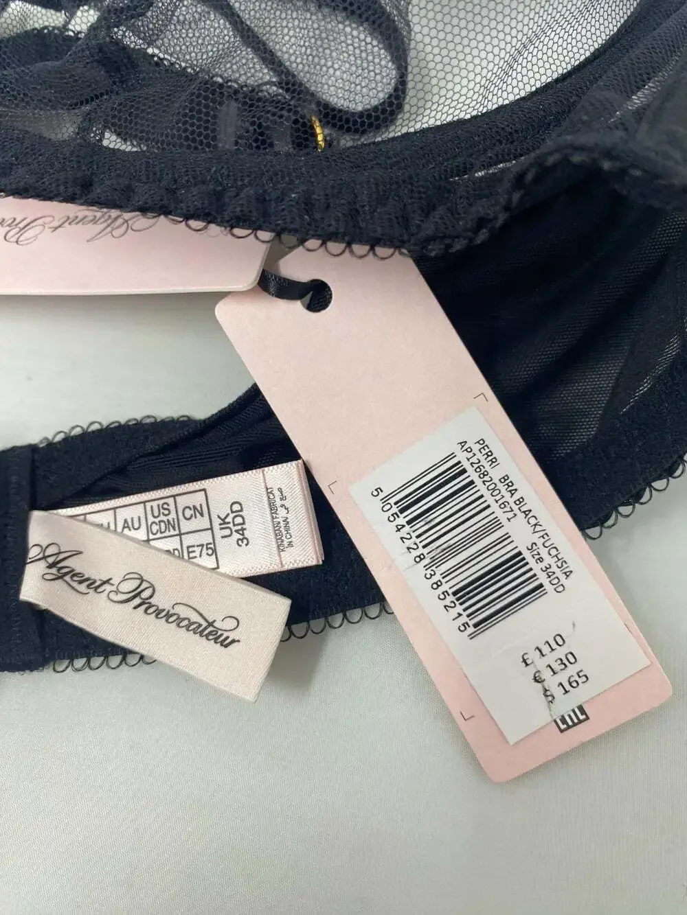 Agent Provocateur Perri Black Cherry Bra 34DD NWT $165